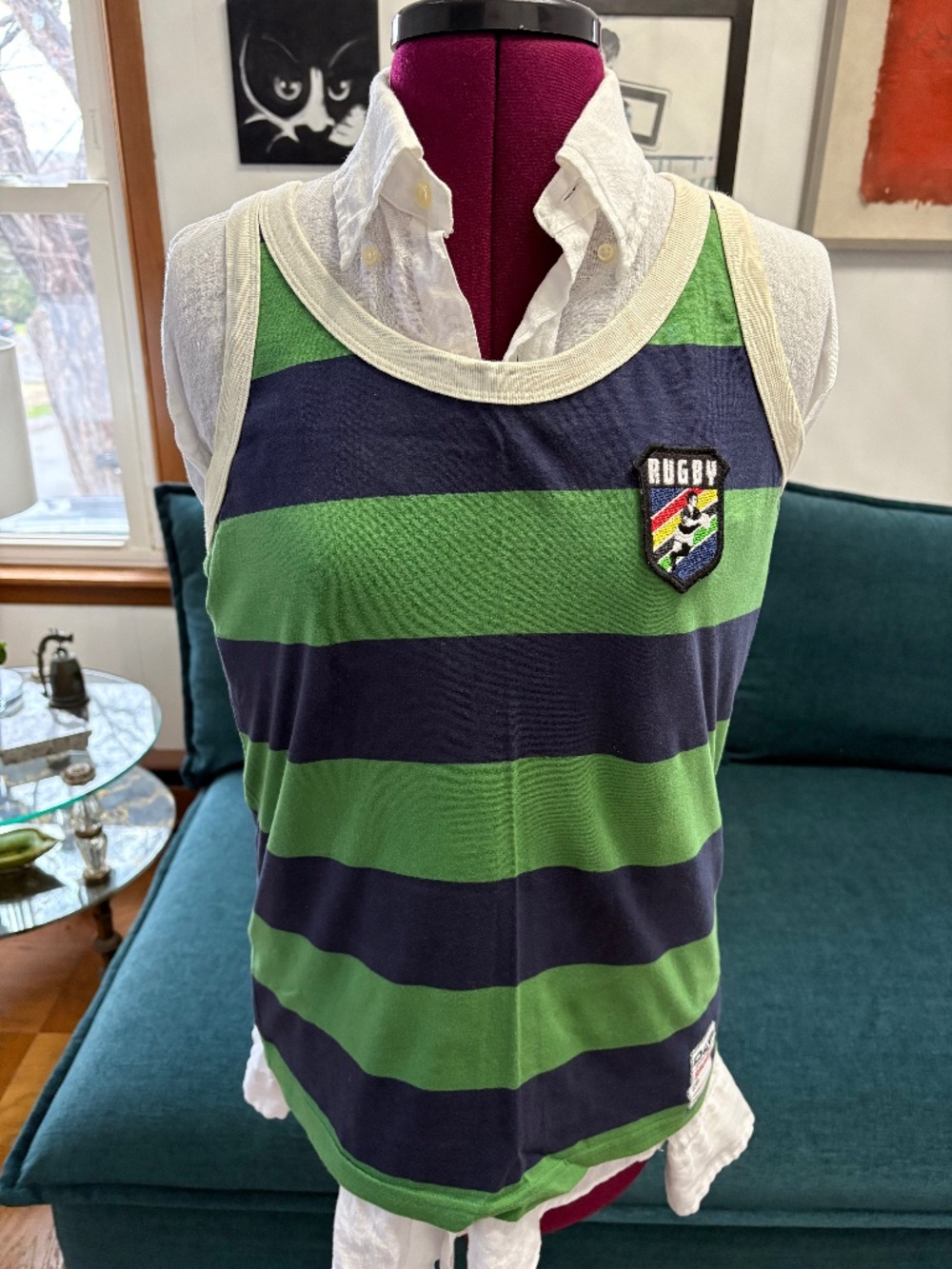 Vintage DOLCE and GABBANA Striped Rugby Tank